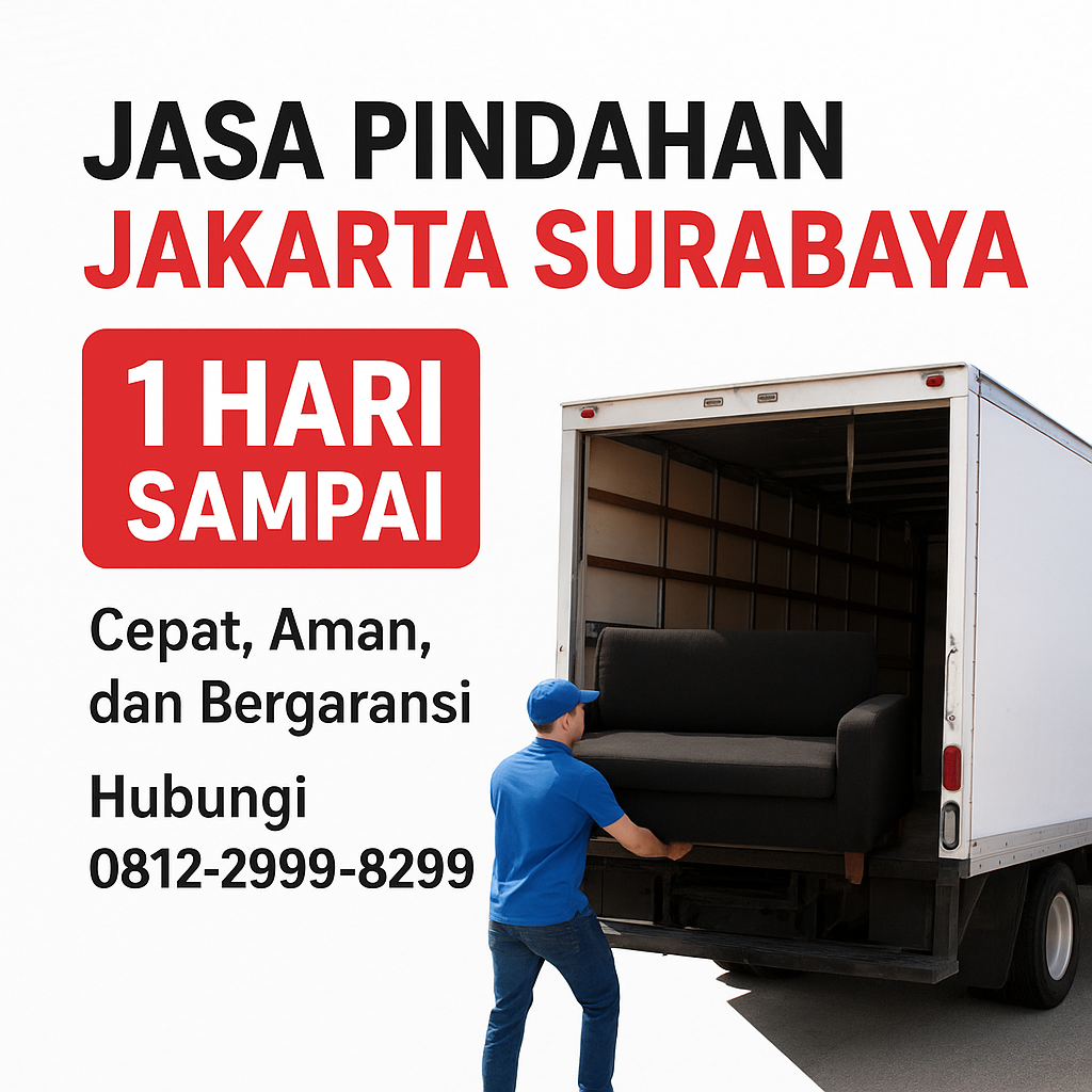 Jasa Pindahan jakarta Surabaya 1 hari sampai